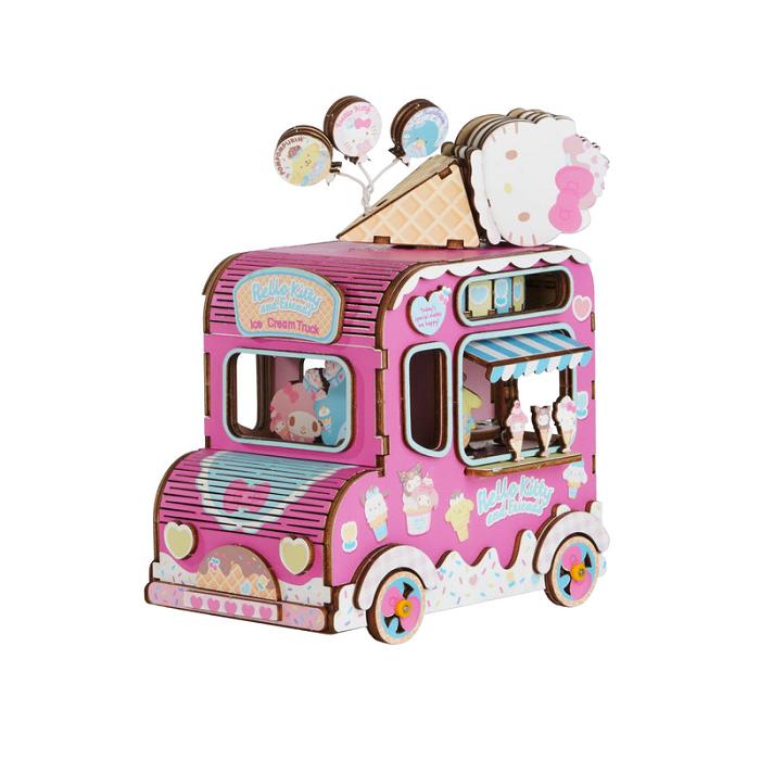 Hello Kitty Hello Kitty and Friends Ice Cream Truck 3D Wooden Music Box Puzzle Różowe | PL_HK89629