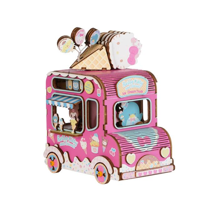 Hello Kitty Hello Kitty and Friends Ice Cream Truck 3D Wooden Music Box Puzzle Różowe | PL_HK89629