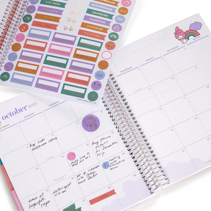 Hello Kitty Hello Kitty and Friends x Erin Condren Rainbow Relaxation 2025 LifePlanner Kolorowe | PL_HK88628