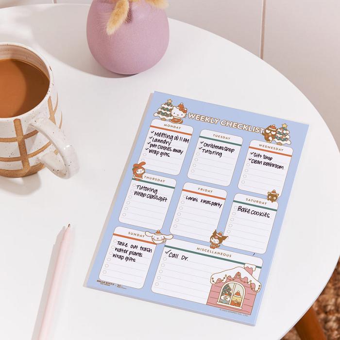 Hello Kitty Hello Kitty and Friends x Erin Condren Holiday Checklist Notepad Niebieskie | PL_HK73401