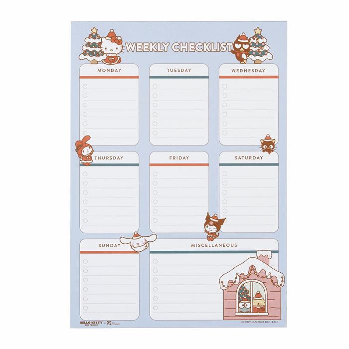 Hello Kitty Hello Kitty and Friends x Erin Condren Holiday Checklist Notepad Niebieskie | PL_HK73401