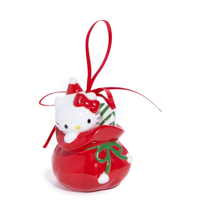 Hello Kitty Hello Kitty and Kuromi 2-pc Holiday Ceramic Ornament Set (Red) Czerwone Zielone | PL_HK38718