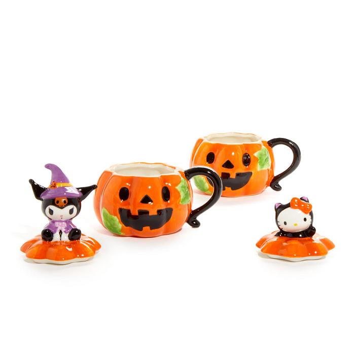 Hello Kitty Hello Kitty and Kuromi Pumpkin Ceramic Mugs Gift Set Pomarańczowe | PL_HK37042