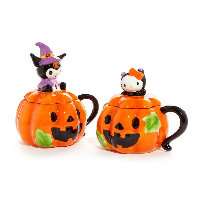 Hello Kitty Hello Kitty and Kuromi Pumpkin Ceramic Mugs Gift Set Pomarańczowe | PL_HK37042