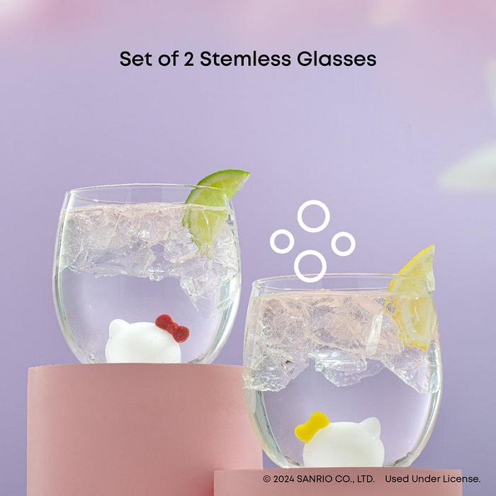 Hello Kitty Hello Kitty and Mimmy 3D Icon Short Drinking Glasses (Set of 2) Białe | PL_HK40752