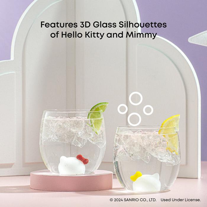 Hello Kitty Hello Kitty and Mimmy 3D Icon Short Drinking Glasses (Set of 2) Białe | PL_HK40752