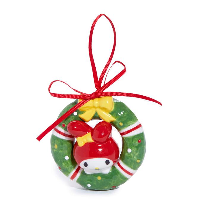 Hello Kitty Hello Kitty and My Melody 2-pc Holiday Ceramic Ornament Set (Red) Czerwone Zielone | PL_HK24533