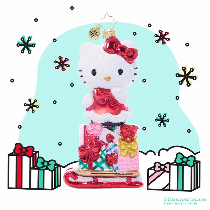 Hello Kitty Hello Kitty x Christopher Radko Handmade Glass Ornament (Happy Holidays) Czerwone | PL_HK33695