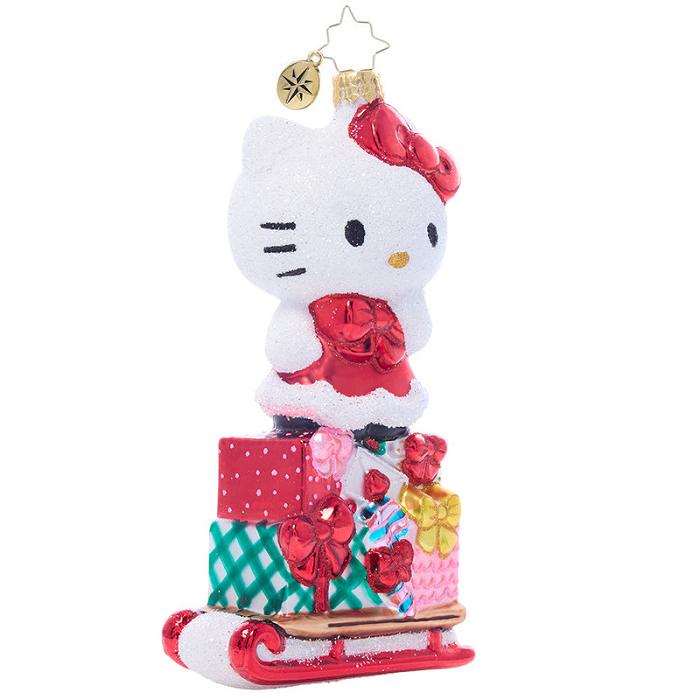 Hello Kitty Hello Kitty x Christopher Radko Handmade Glass Ornament (Happy Holidays) Czerwone | PL_HK33695