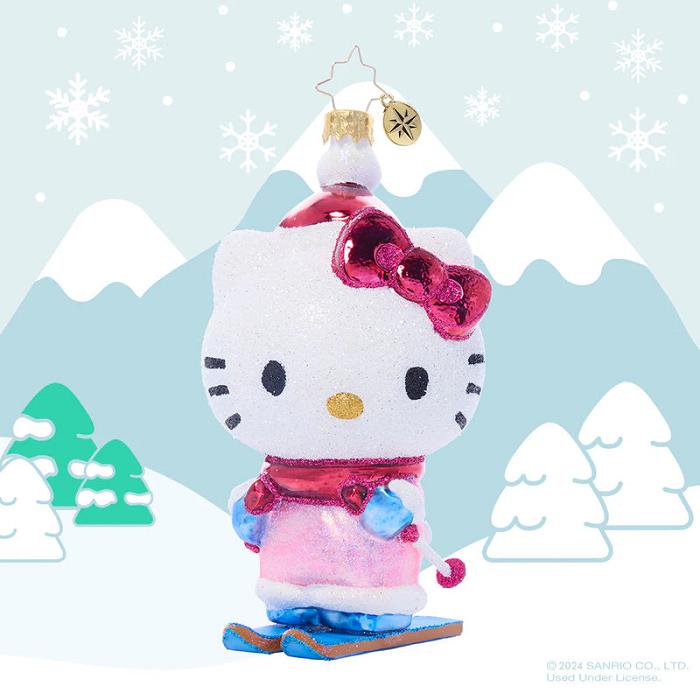 Hello Kitty Hello Kitty x Christopher Radko Handmade Glass Ornament (Aspen Adventure) Różowe | PL_HK10813