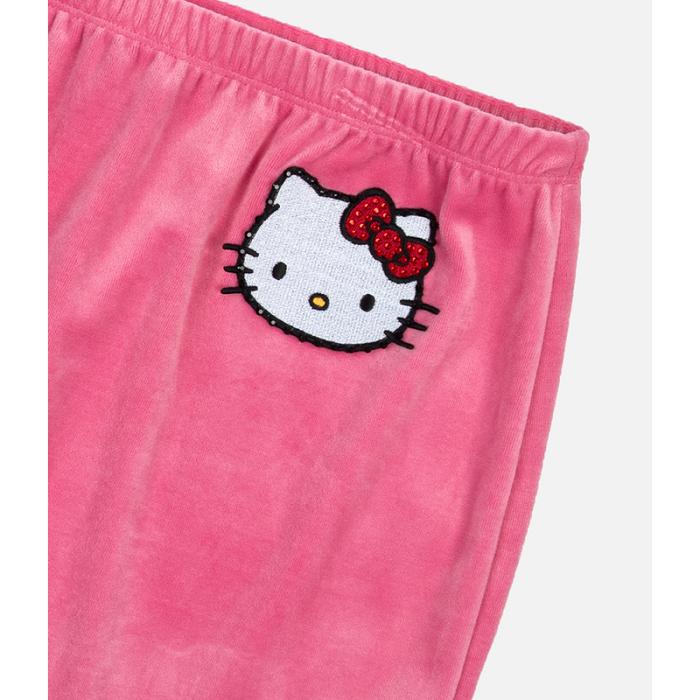 Hello Kitty Hello Kitty x Dumbgood Pink Velour Mini Skirt (50th Anniv.) Różowe | PL_HK43647