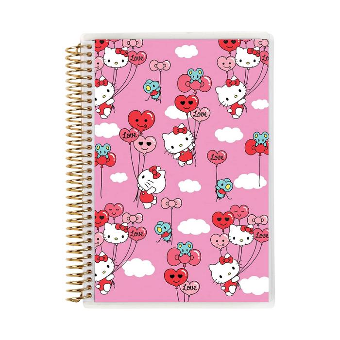 Hello Kitty Hello Kitty x Erin Condren Balloons A5 Coiled Notebook Różowe | PL_HK58352