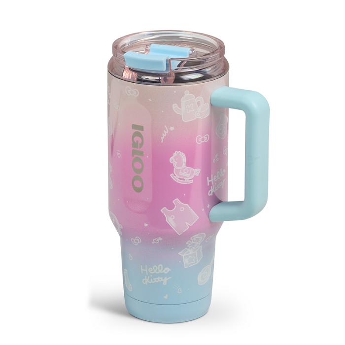 Hello Kitty Hello Kitty x Igloo 50th Anniversary 32oz Flip ‘n’ Sip Travel Mug Różowe Niebieskie | PL_HK81175