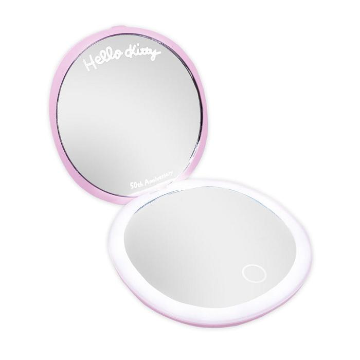 Hello Kitty Hello Kitty x Impressions Vanity 50th Anniv. Round LED Compact Mirror Różowe | PL_HK95466