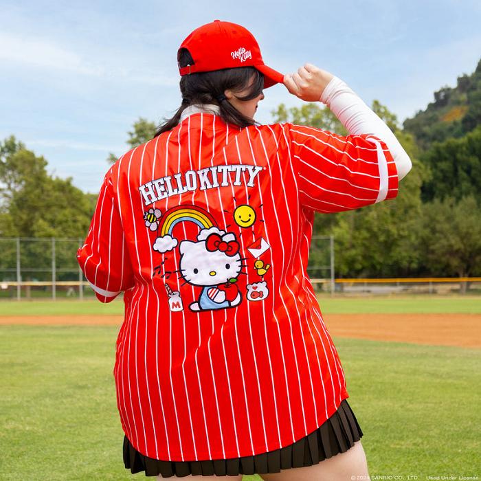 Hello Kitty Hello Kitty x JapanLA Baseball Jersey Czerwone | PL_HK12262