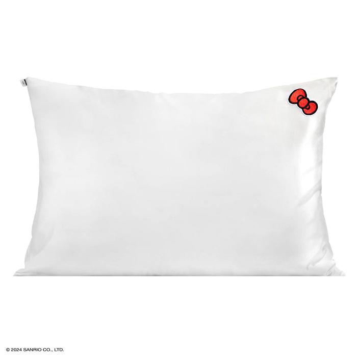 Hello Kitty Hello Kitty x Kitsch Bow Pillowcase (Solid Ivory) Białe | PL_HK77727