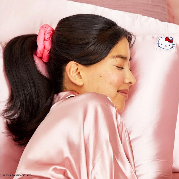 Hello Kitty Hello Kitty x Kitsch Face Pillowcase (Solid Pink) Różowe | PL_HK57408