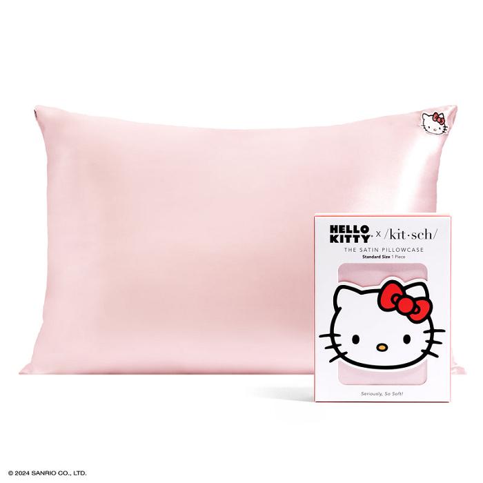 Hello Kitty Hello Kitty x Kitsch Face Pillowcase (Solid Pink) Różowe | PL_HK57408