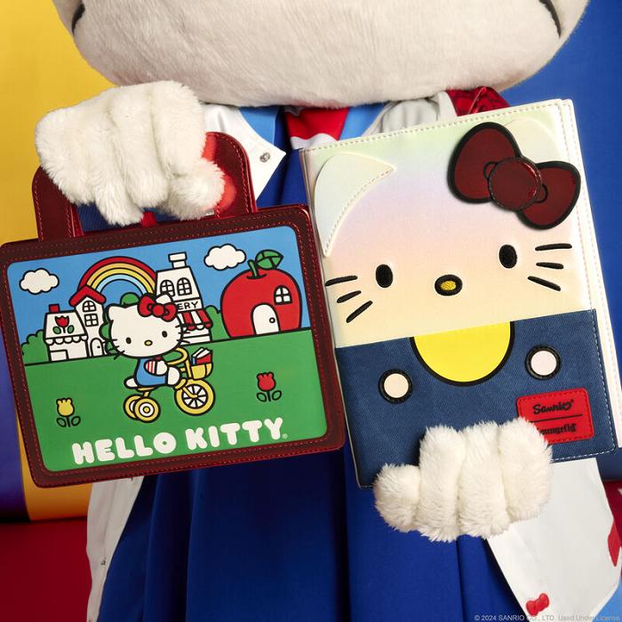 Hello Kitty Hello Kitty x Loungefly 50th Anniversary Classic Journal Białe Niebieskie | PL_HK13852