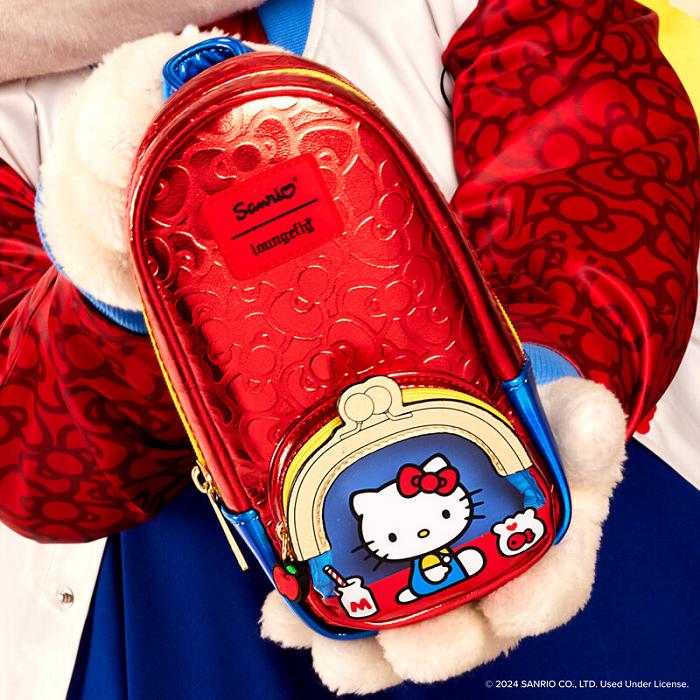 Hello Kitty Hello Kitty x Loungefly 50th Anniversary Classic Mini Backpack Pencil Case Czerwone | PL_HK13135