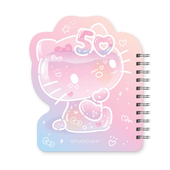 Hello Kitty Hello Kitty x Studio Oh! 50th Anniversary Die-Cut Spiral Notebook Różowe | PL_HK34700