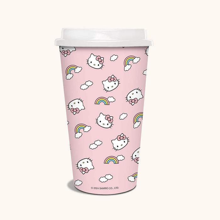 Hello Kitty Hello Kitty x Studio Oh! Rainbow Skies Paper Hot Cups Różowe | PL_HK98521