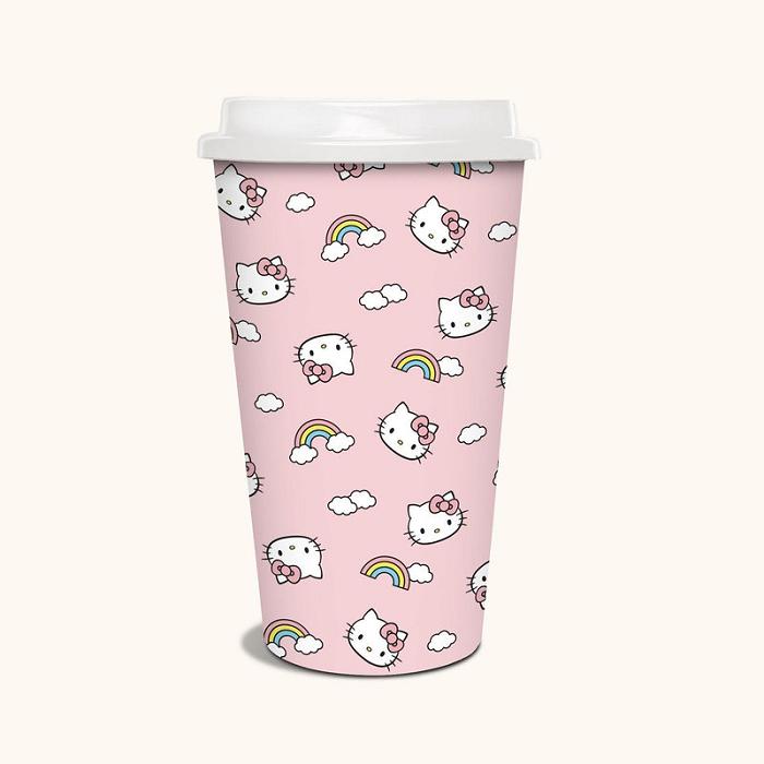 Hello Kitty Hello Kitty x Studio Oh! Rainbow Skies Paper Hot Cups Różowe | PL_HK98521