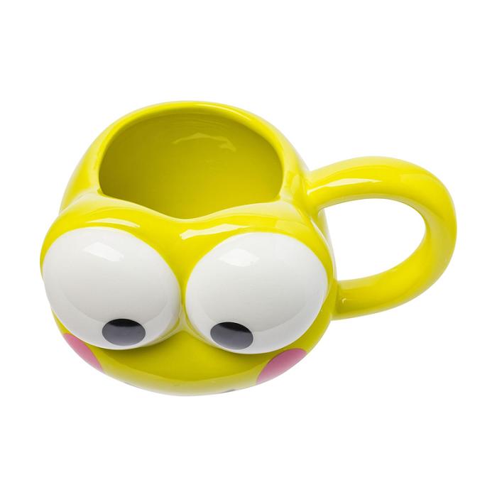 Hello Kitty Keroppi Face Sculpted Mug Żółte | PL_HK74550