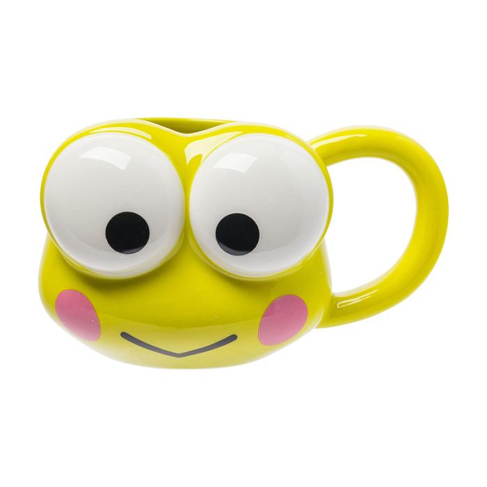 Hello Kitty Keroppi Face Sculpted Mug Żółte | PL_HK74550