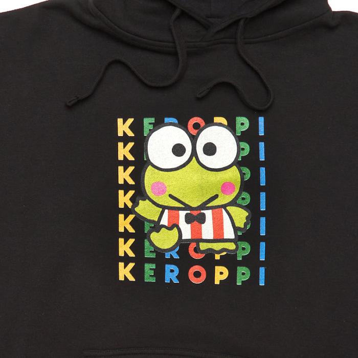 Hello Kitty Keroppi Watashi Wa Unisex Hoodie Czarne | PL_HK25659