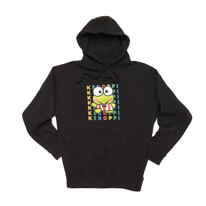 Hello Kitty Keroppi Watashi Wa Unisex Hoodie Czarne | PL_HK25659