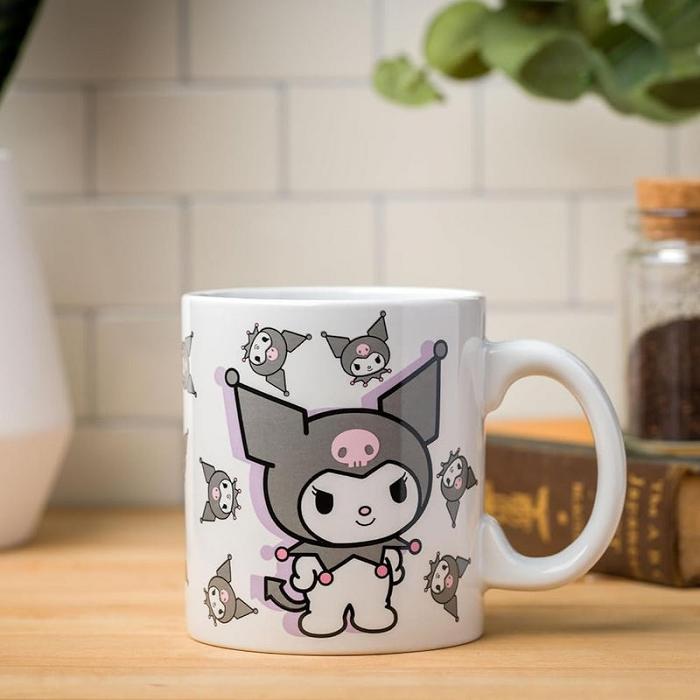 Hello Kitty Kuromi All-Over Print Ceramic Mug (Poses) Szare | PL_HK89759