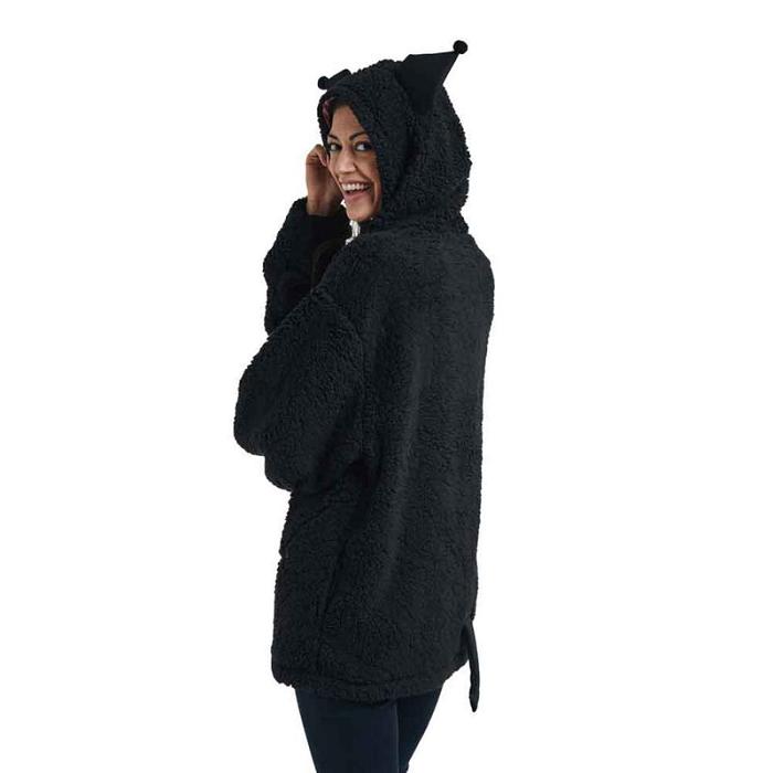 Hello Kitty Kuromi Cozy Sherpa Zip Lounge Hoodie Czarne | PL_HK55013