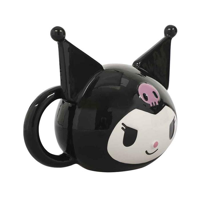 Hello Kitty Kuromi Face Sculpted Mug Czarne | PL_HK56403