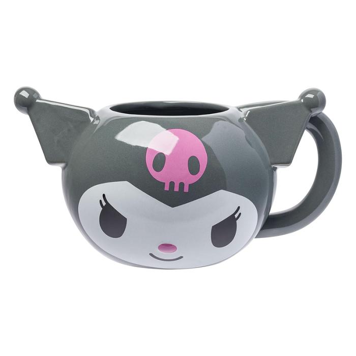 Hello Kitty Kuromi Face Sculpted Mug (Gray) Szare | PL_HK44995