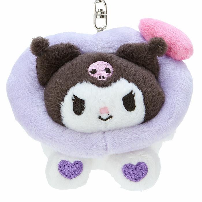 Hello Kitty Kuromi Plush Mascot Keychain (Big Heart Series) Fioletowe | PL_HK77319