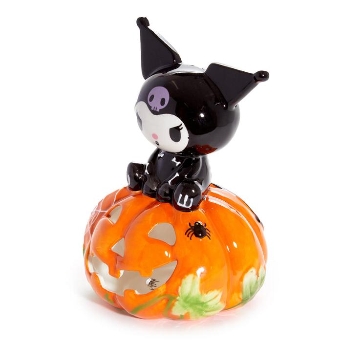 Hello Kitty Kuromi Skeleton Ceramic Tealight Holder Czarne Pomarańczowe | PL_HK79219