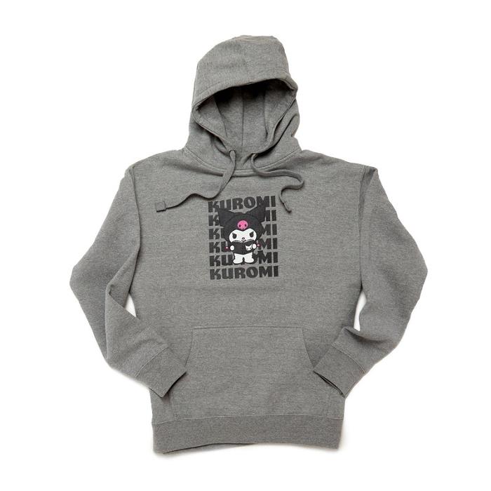 Hello Kitty Kuromi Watashi Wa Unisex Hoodie Szare | PL_HK41824