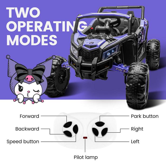 Hello Kitty Kuromi x Kool Karz Adventure UTV Ride On Czarne | PL_HK67486