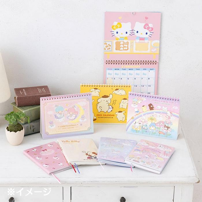 Hello Kitty LittleTwinStars 2025 Desk Calendar Różowe | PL_HK25180