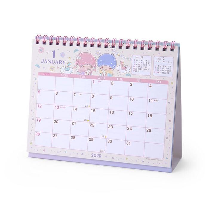 Hello Kitty LittleTwinStars 2025 Desk Calendar Różowe | PL_HK25180