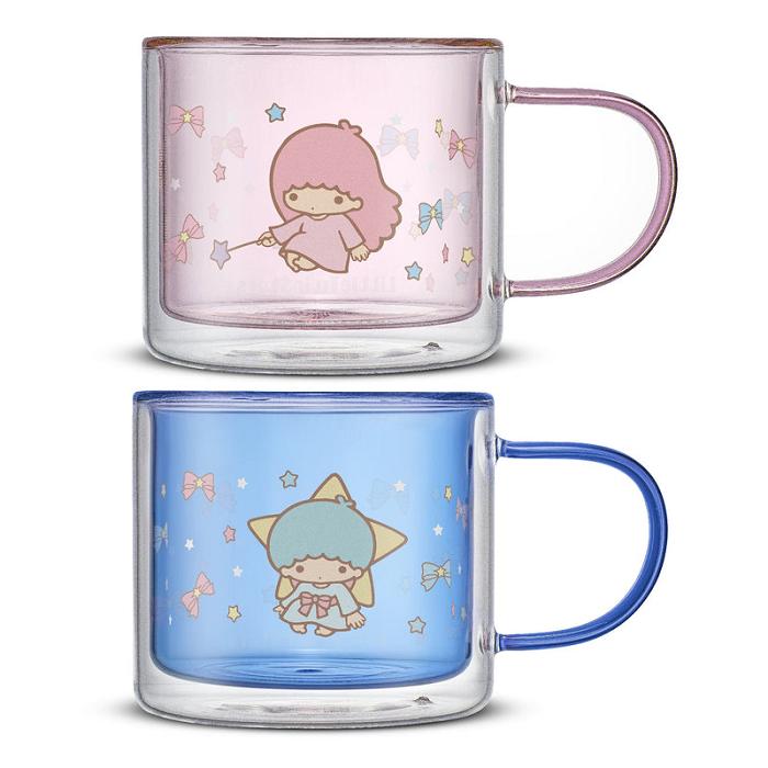 Hello Kitty LittleTwinStars Double Wall Coffee Mugs (Set of 2) Różowe Niebieskie | PL_HK99353