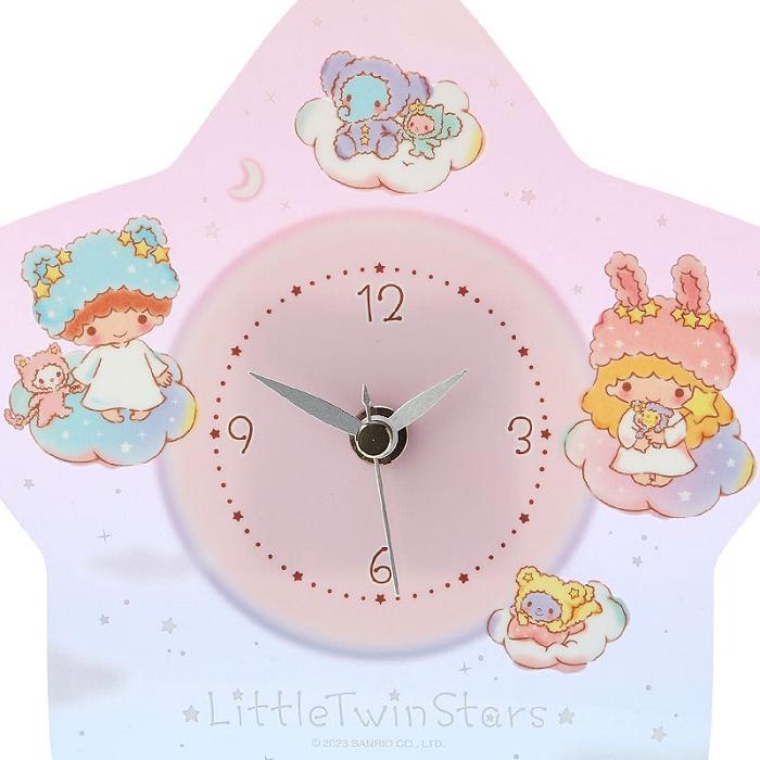 Hello Kitty LittleTwinStars Standing Clock (Fluffy Cloud Series) Różowe Niebieskie | PL_HK66288