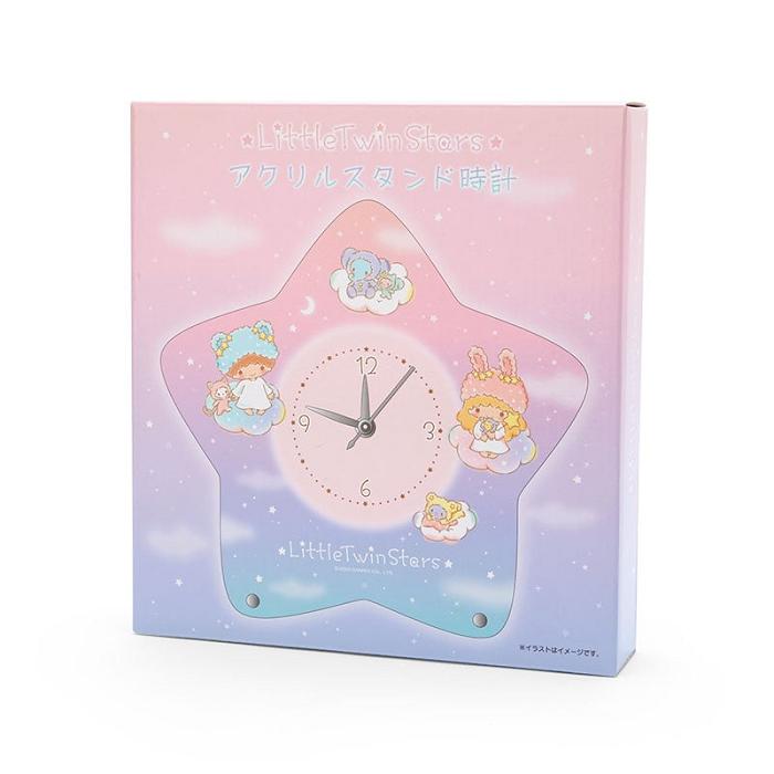 Hello Kitty LittleTwinStars Standing Clock (Fluffy Cloud Series) Różowe Niebieskie | PL_HK66288