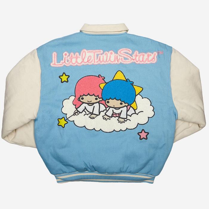 Hello Kitty LittleTwinStars x Dumbgood Varsity Jacket Niebieskie | PL_HK28059