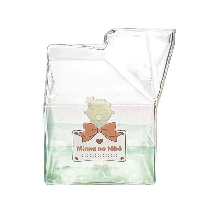 Hello Kitty Minna No Tabo Kawaii Glass Milk Carton Cup Zielone | PL_HK64296