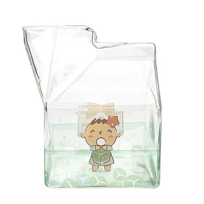 Hello Kitty Minna No Tabo Kawaii Glass Milk Carton Cup Zielone | PL_HK64296