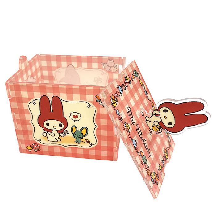 Hello Kitty My Melody Acrylic Storage Case (Red Classic Gingham Series) Pomarańczowe | PL_HK23771