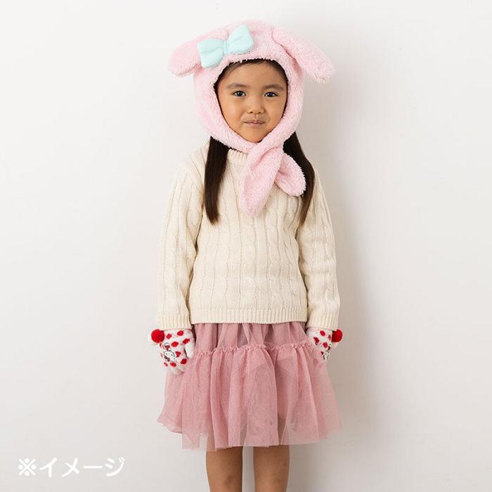 Hello Kitty My Melody Kids Hooded Wrap Scarf Różowe | PL_HK70442