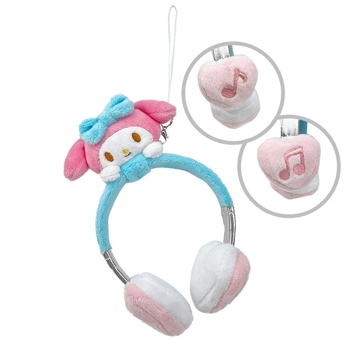 Hello Kitty My Melody Plush Headphones Bag Charm Różowe Niebieskie | PL_HK43319